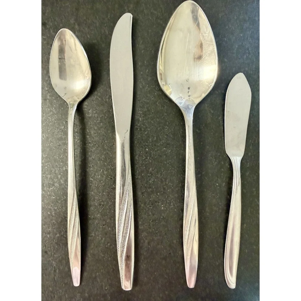 Vintage American Stainless USA Flatware Set 65 Pc MCM Serving Utensils